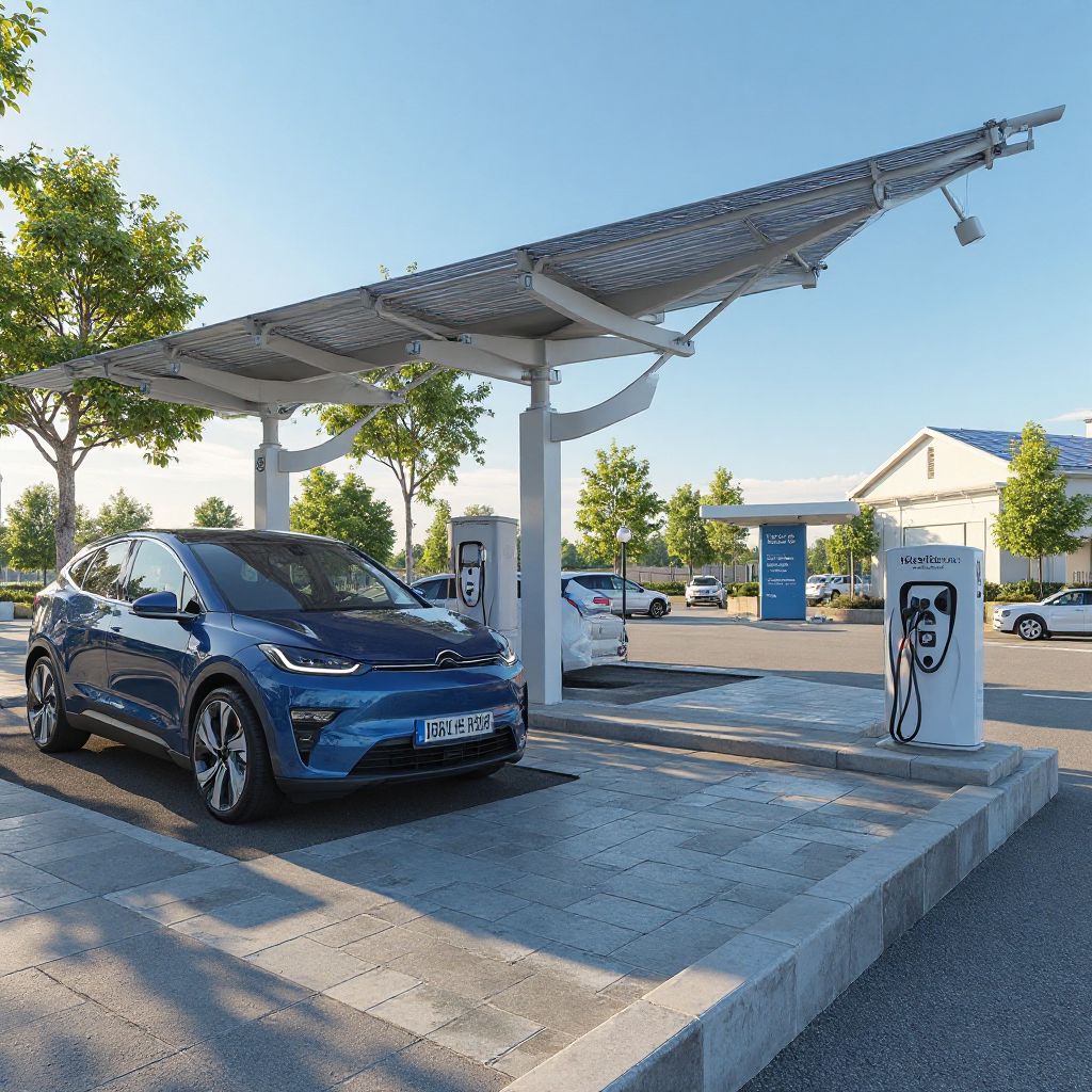 Instalación de puntos de recarga solar en nuestra sede de Barcelona