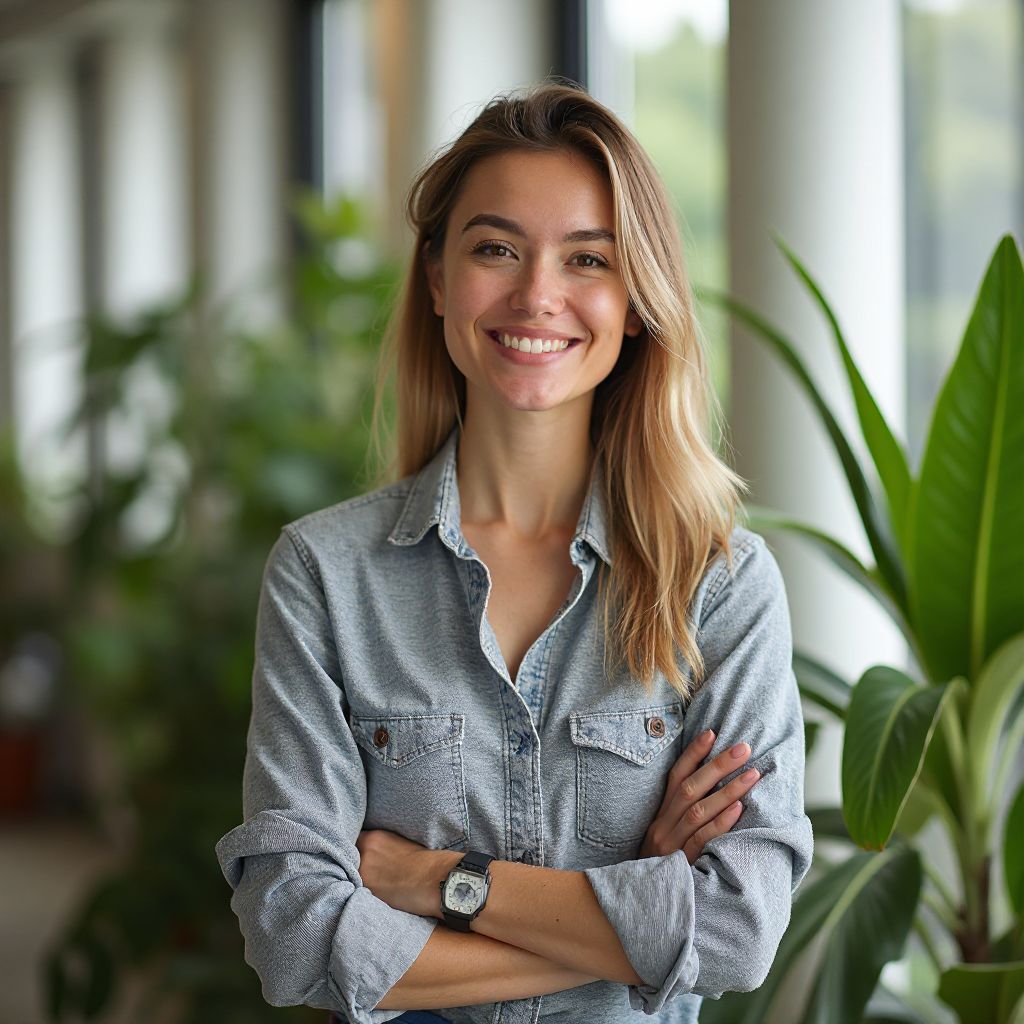 Retrato profesional de Lucía Ramírez, Directora de Sostenibilidad